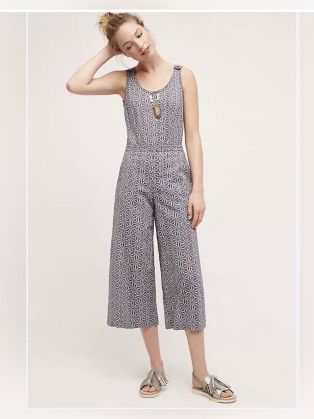Anthropologie Elevenses Jumpsuit Small 100% cotton